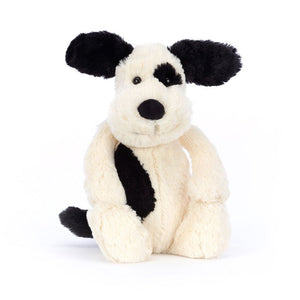 Jellycat Medium Bashful Black & Cream Puppy - 12"